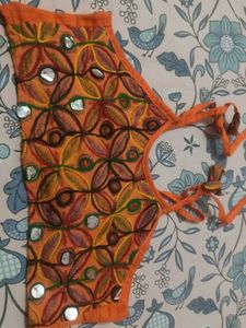 Orange chniya choli Embellished Border for baby gi