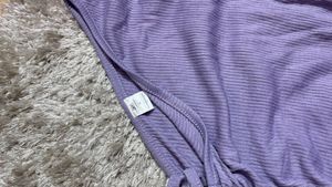 Cute Purple Ribbed Long Sleeve Top