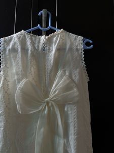 Elegant White Broderie Anglaise Dress