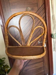 Rattan/Cane Wall Shelf with Plants