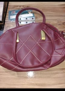 Maroon Quilted Handbag