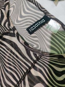 Trendy HM Zebra Print Mesh Top