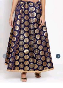 Blue Brocade Blouse with Circular Motif