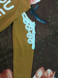Mustard Yellow "You + Me" Top with Lace Detail