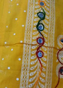 Vibrant Yellow Embroidered duppatta Mirror Work