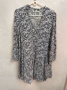 Zara Printed V-Neck Mini Dress