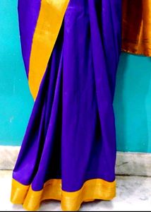 Vibrant Purple &amp; Gold Silk Saree