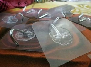 Clear Adhesive Hooks - Pack of 40