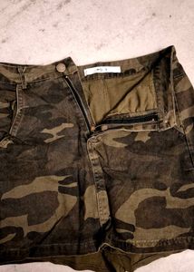 Camo Denim Shorts