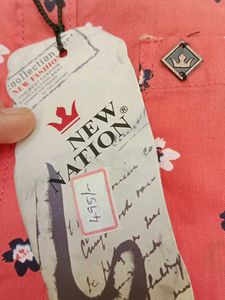 New Nation Men's Orange Floral Print Shirt