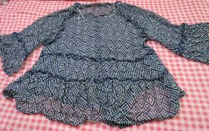 Bohemian Ruffle Print Kurta Top