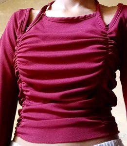 Stylish Ruched Long Sleeve Top