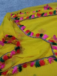 Yellow Embroidered Dupatta