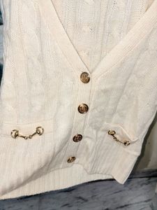 Cream Cable Knit Cardigan