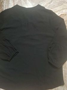 Black Blouse with Embellished Detail