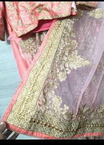 Elegant Peach Embroidered Lehenga Choli