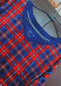 Red &amp; Blue Stylish Plaid Long Sleeve T-shirt for 4