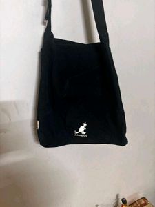 Kangol Black Canvas Sling Bag