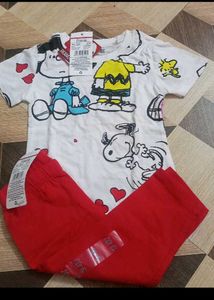 2-3 year Snoopy Graphic Tee &amp; Red Pants Set