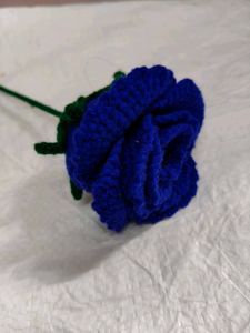 Handmade Crochet Blue Rose