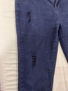 Kraus Dark Wash Black Ripped Jeans