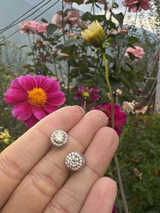 real 925 silver with zircon  Stud Earring