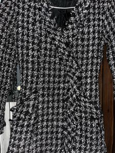 ZARA Houndstooth Tweed Mini Dress