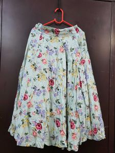 Floral light green skirt