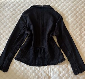 Black Ruffled Blazer Jacket