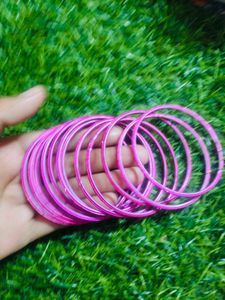Set of Pink, Green, and Magenta Bangles