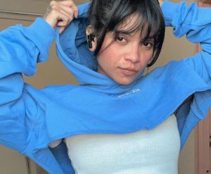 Blue Cropped Hoodie