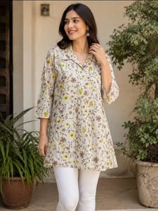 Floral Print Cotton Kurta