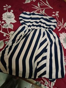 Striped Strapless Dress
