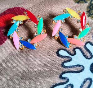 Vibrant Colourful Hoop Earrings