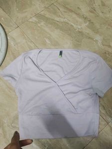 Cute Lavender Wrap Top