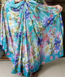 Beautiful Floral Print Chiffon Saree