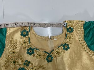 Elegant Green &amp; Gold Lehenga Choli