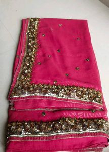 Heavy magenta colour Designer Saree with Heav