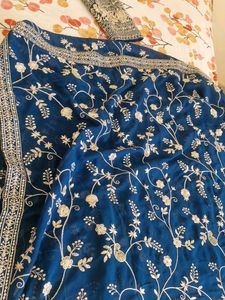 Blue anarkali Embroidered Suit with Dupatta 💖