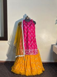 Pink & Yellow Lehenga Choli Set