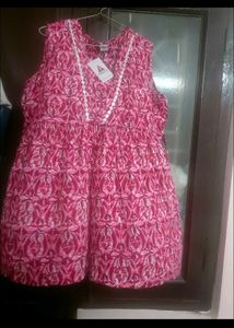 Vibrant Pink Printed Cord set in XL size