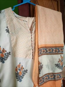 Beautiful Floral Print Kurta with Dupatta and pant