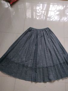 Elegant Grey Lace Skirt