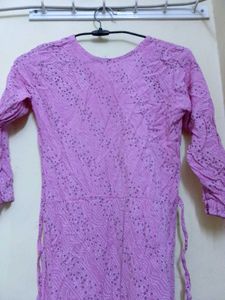Magenta Printed A Line kurta