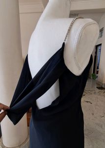 Party Gown with back cowl neck and slits on both s