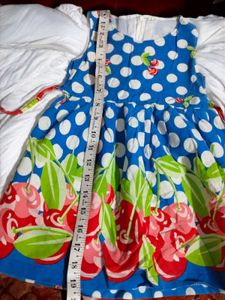 ​🍒 Blue Cherry Polka Dot Frock (2-4 Years)