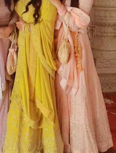 Pink Lehenga set heavy flair