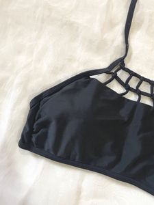 Black Halter Neck Bikini Top