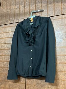 Ruffled Black Blouse