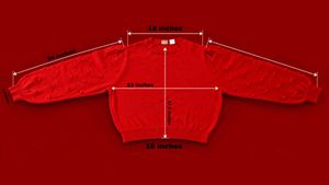 RED TEXTURED KNIT SWEATER